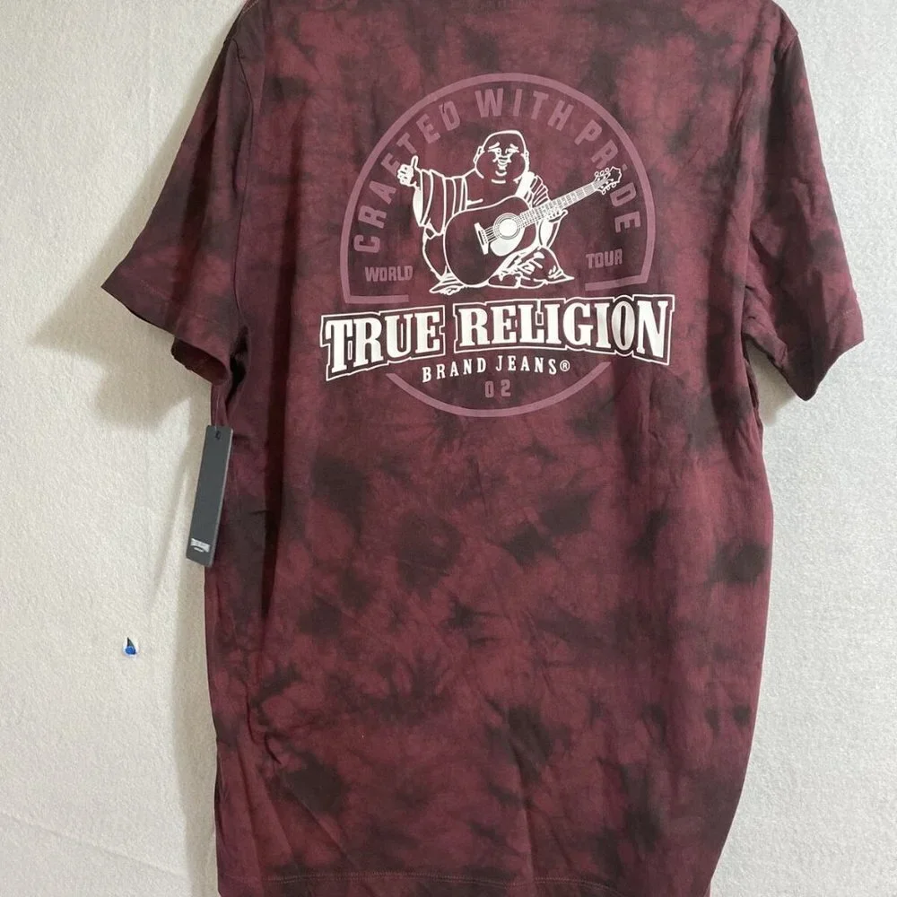 True Religion Men's Red MARBLE SS HS CREW NECK T-‎ Size XL, MSRP:$69.00 NWT